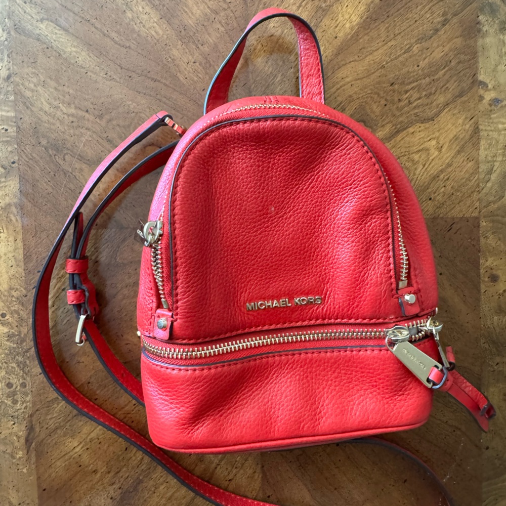 Michael Kors Vibrant Red Backpack